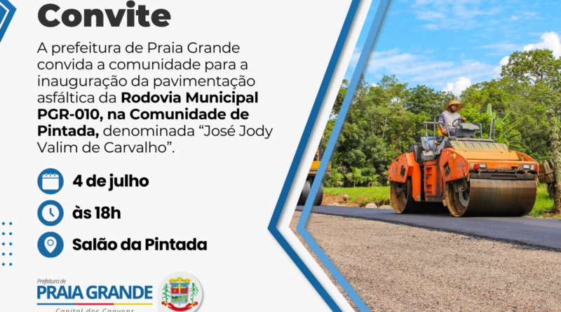 Inauguração da pavimentação asfáltica da Rodovia Municipal PGR-010